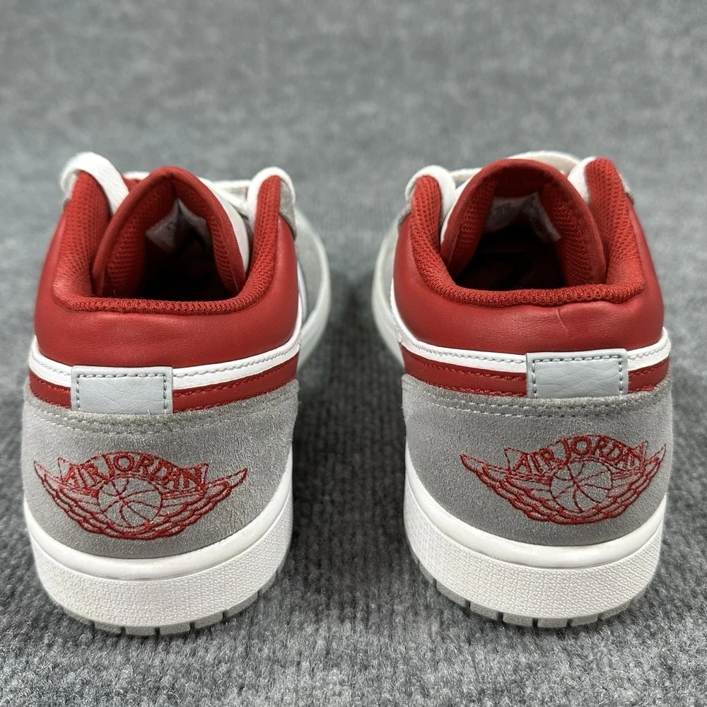 NIKE Air Jordan 1 Low SE Light Smoke Grey Gym Red Glitter Mens 8.5 Womens 10